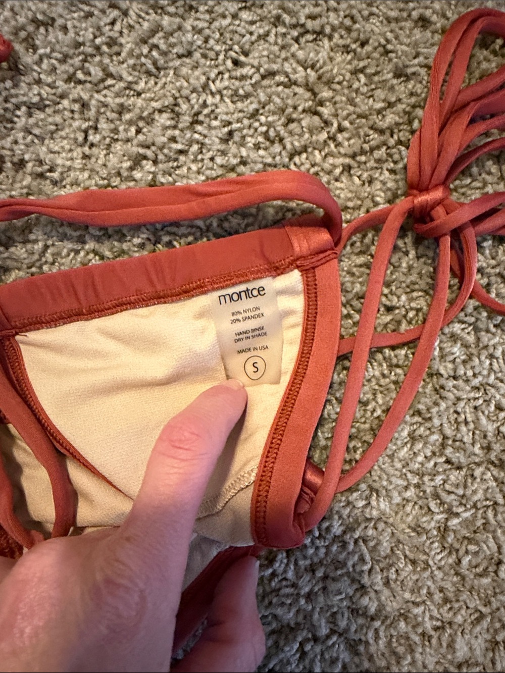 Montce Rust Strappy Triangle Bikini Set - Picture 3 of 6